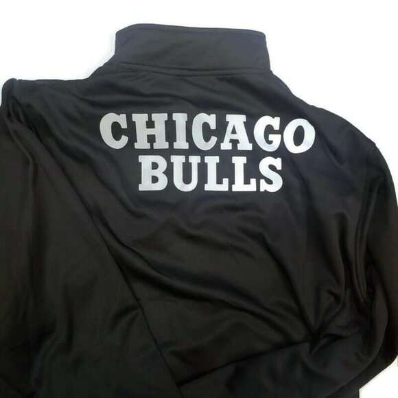 NBA Chicago Bulls Mens Black Full-Zip Track Lightweight Jacket Black S - Picture 5 of 6